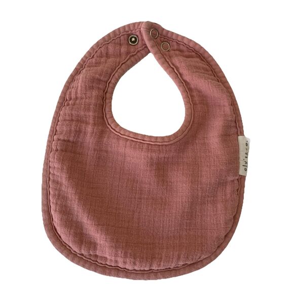 Ely's & Co Muslin Terry Baby Bibs Rose Pink 0-6 Months Qty 3 Solid Stripes Stars - Picture 7 of 9